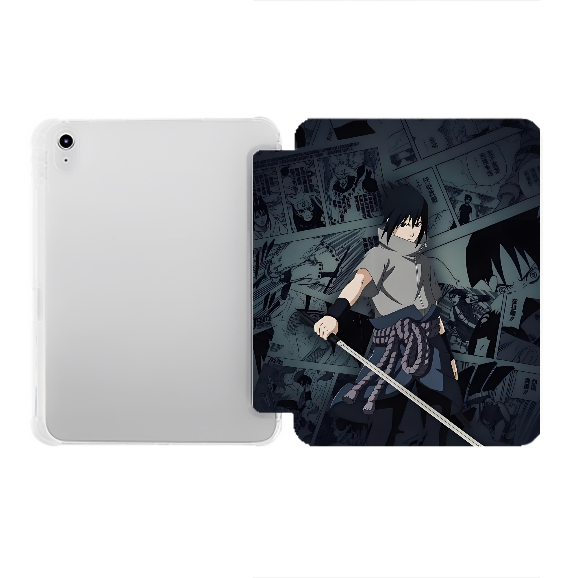 （画像用） NARUTO -ナルト- NARUTO -ナルト- 疾風伝 IPad ケース ペン収納付き 三つ折りスタンド PUレザー×シリコン 対応機種9.5/10.5/10.9インチ
